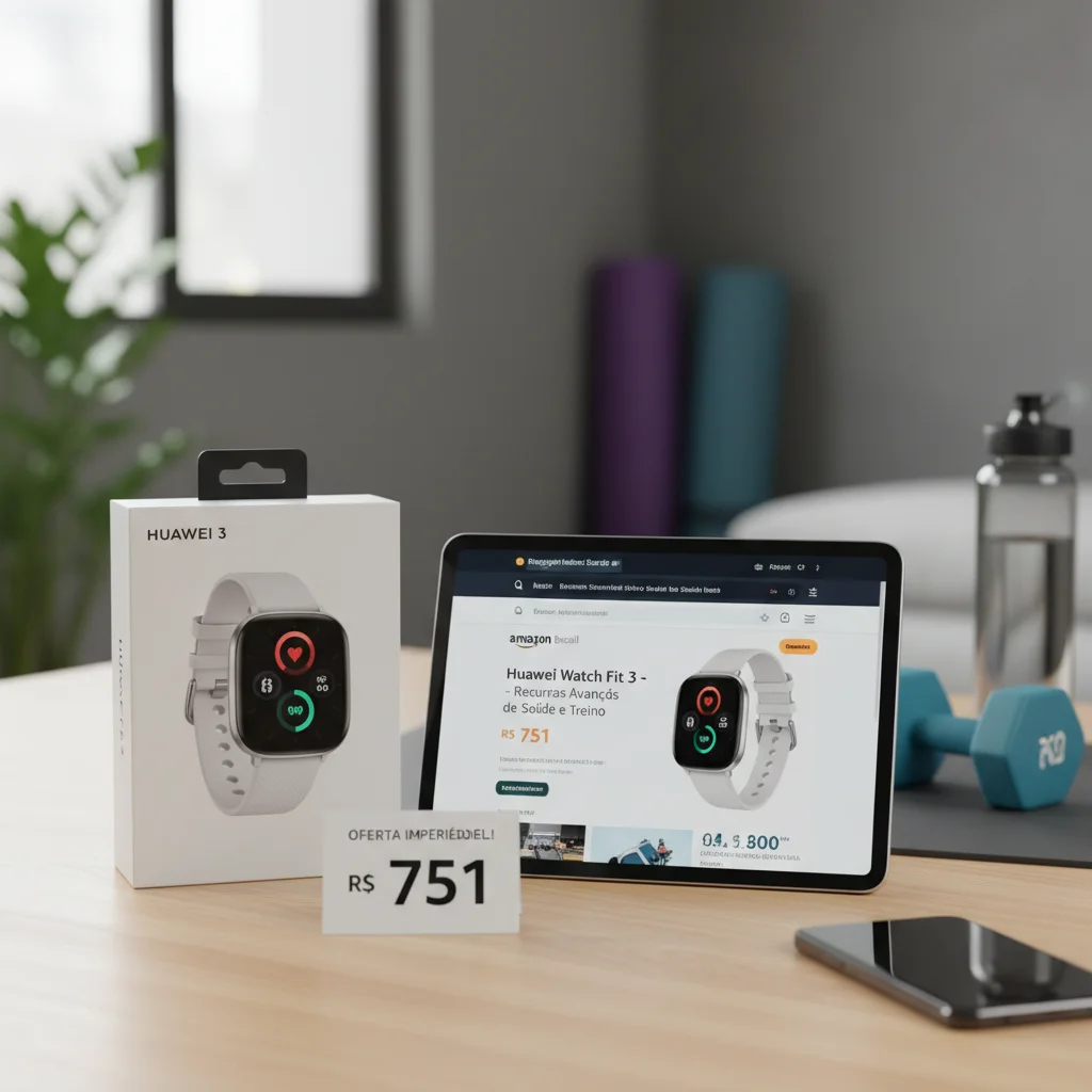 Relógio Esperto Huawei Watch Fit 3 Oferecido por R$ 751 na Amazon com Recursos Avançados de Saúde e Treino