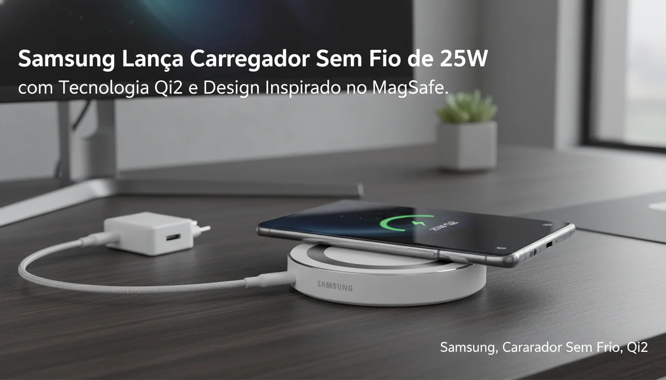 Samsung Lança Carregador Sem Fio de 25W com Tecnologia Qi2 e Design Inspirado no MagSafe