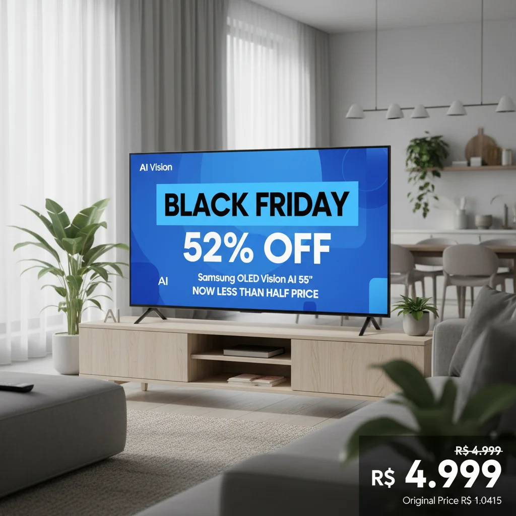 Black Friday: TV Samsung OLED Vision AI 55” com 52% de desconto, agora por menos da metade do preço