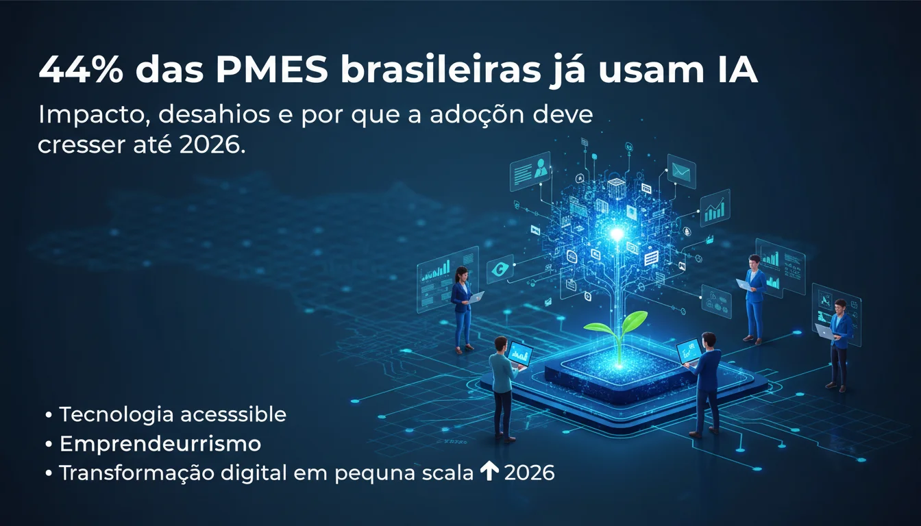 44% das PMEs brasileiras já usam IA: impacto, desafios e por que a adoção deve crescer até 2026