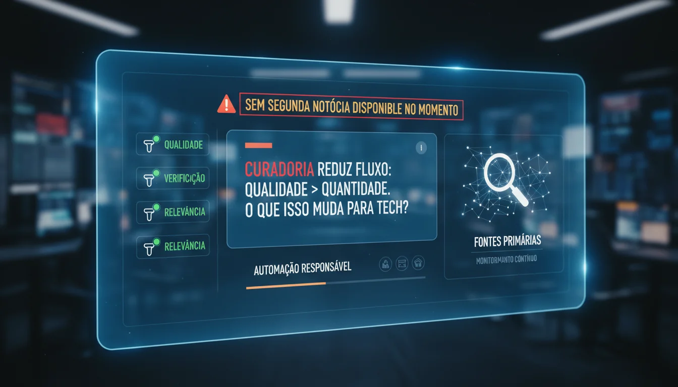 Quando a curadoria reduz o fluxo: por que só há uma notícia disponível e o que isso significa para leitores de tecnologia
